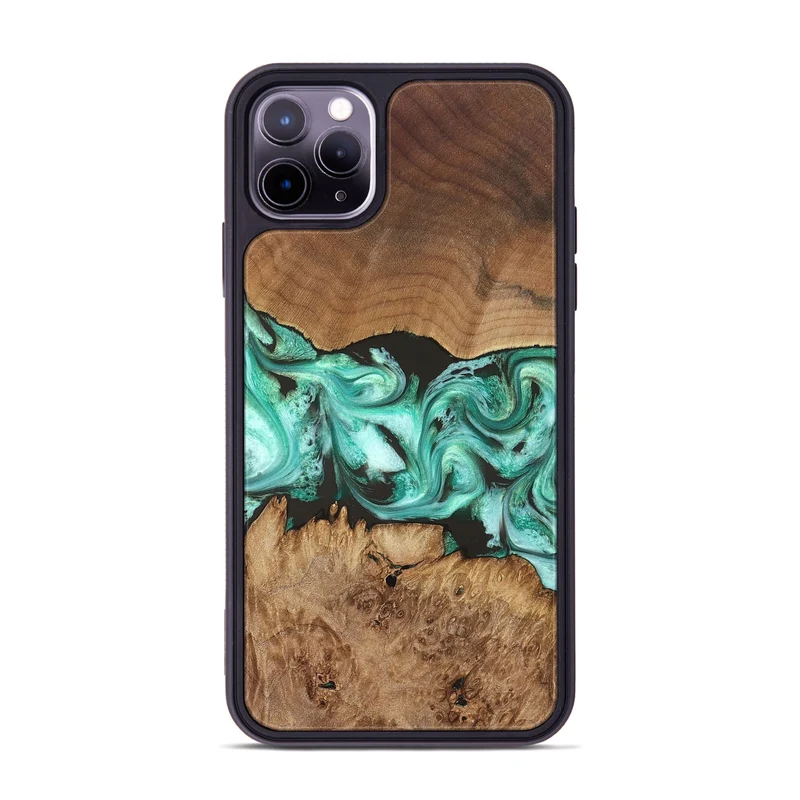 iPhone 11 Pro Max Wood Phone Case - Jamir (Green, 829420)