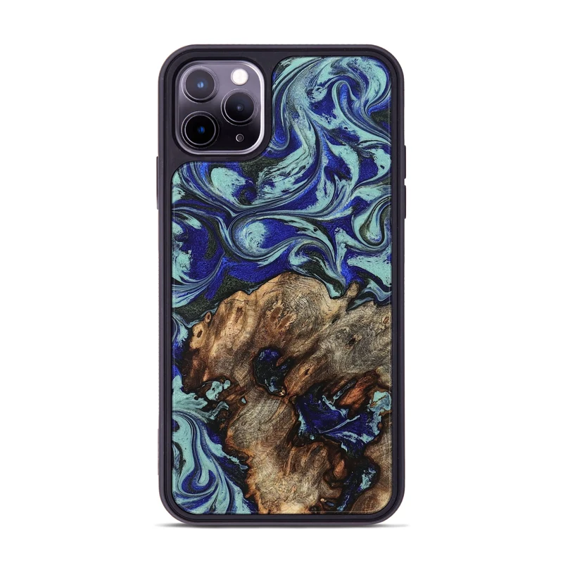iPhone 11 Pro Max Wood Phone Case - Jairo (Blue, 829422)