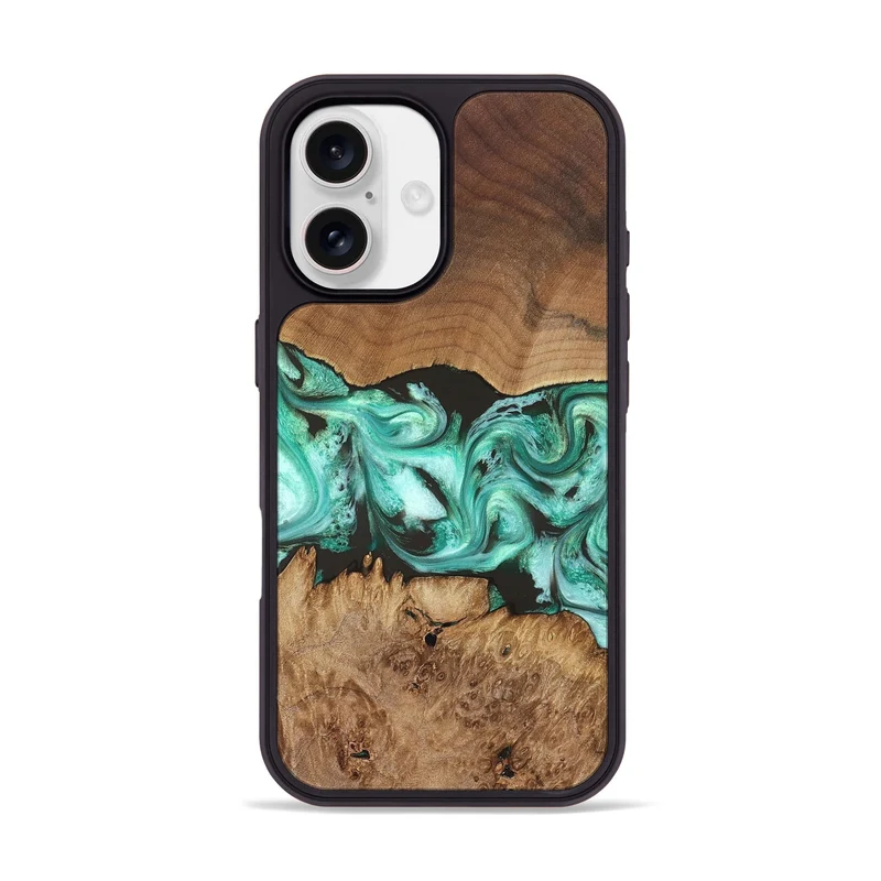 iPhone 17 Wood Phone Case - Jamir (Green, 829420)