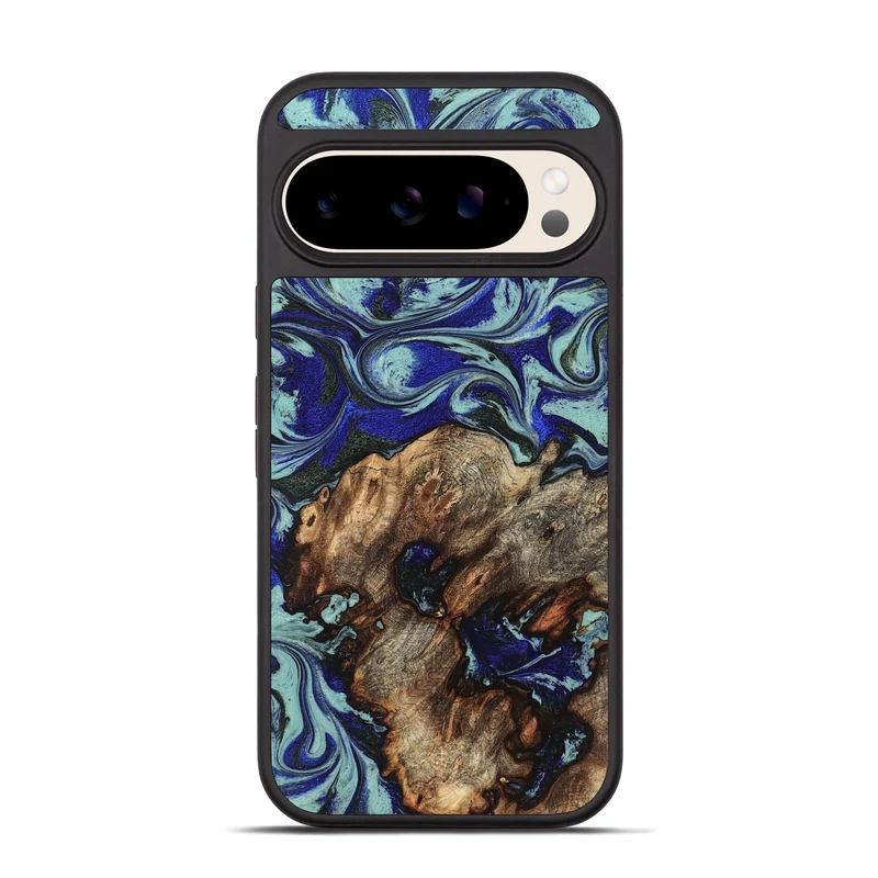 Pixel 10 Pro Wood Phone Case - Jairo (Blue, 829422)