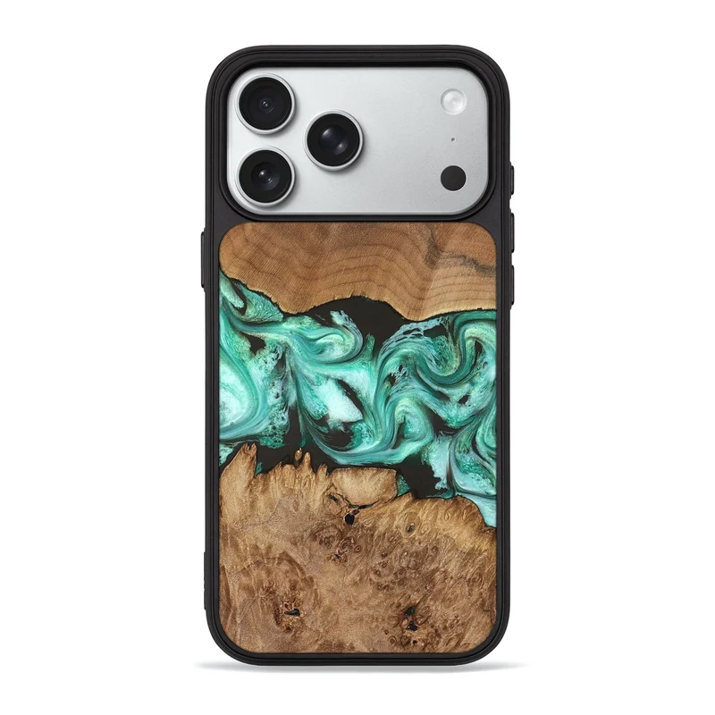 iPhone 18 Pro Max Wood Phone Case - Jamir (Green, 829420)
