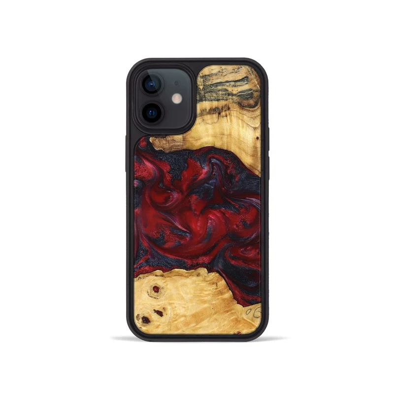 iPhone 12 mini Wood Phone Case - Geneva (Red, 829431)