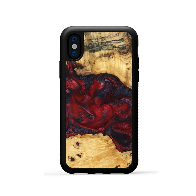 iPhone Xs Wood Phone Case - Geneva (Red, 829431)