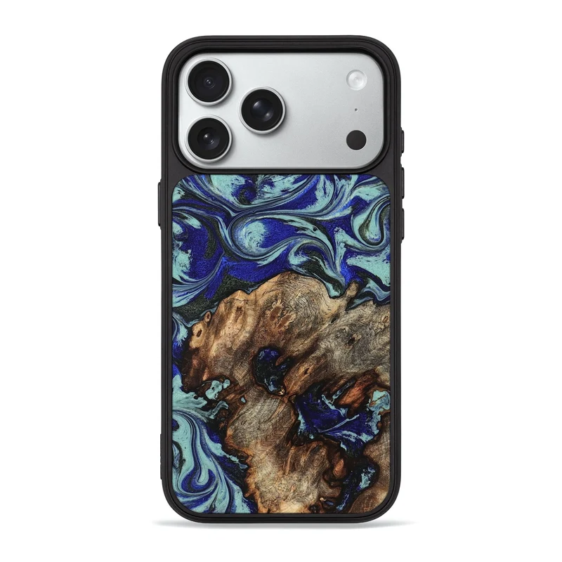iPhone 18 Pro Max Wood Phone Case - Jairo (Blue, 829422)
