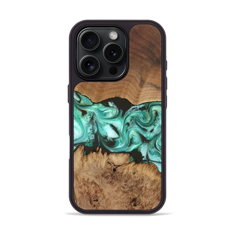 iPhone 16 Pro Wood Phone Case - Jamir (Green, 829420)