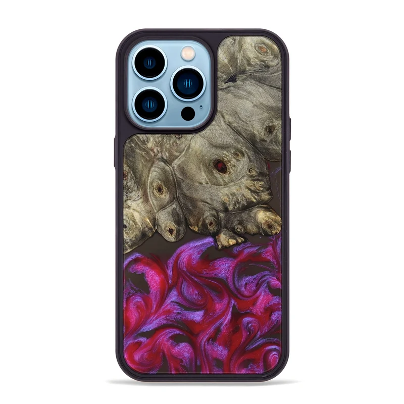 iPhone 14 Pro Max Wood Phone Case - Timmy (Red, 829434)
