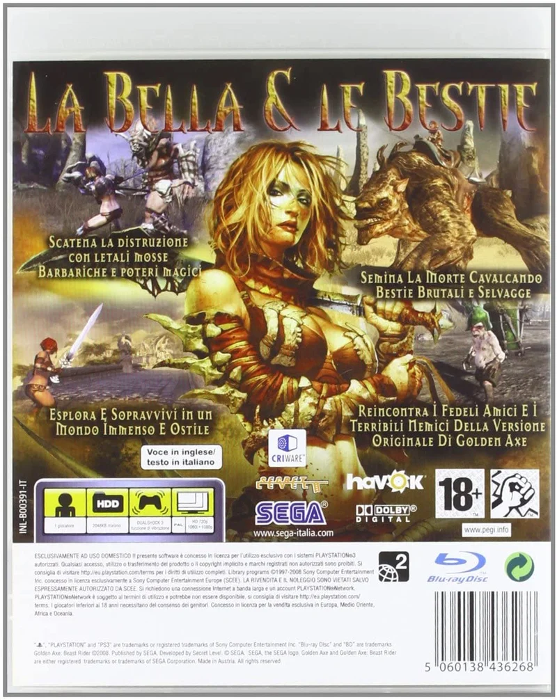 GOLDEN AXE BEAST RIDER PLAYSTATION 3 EDIZIONE ITALIANA