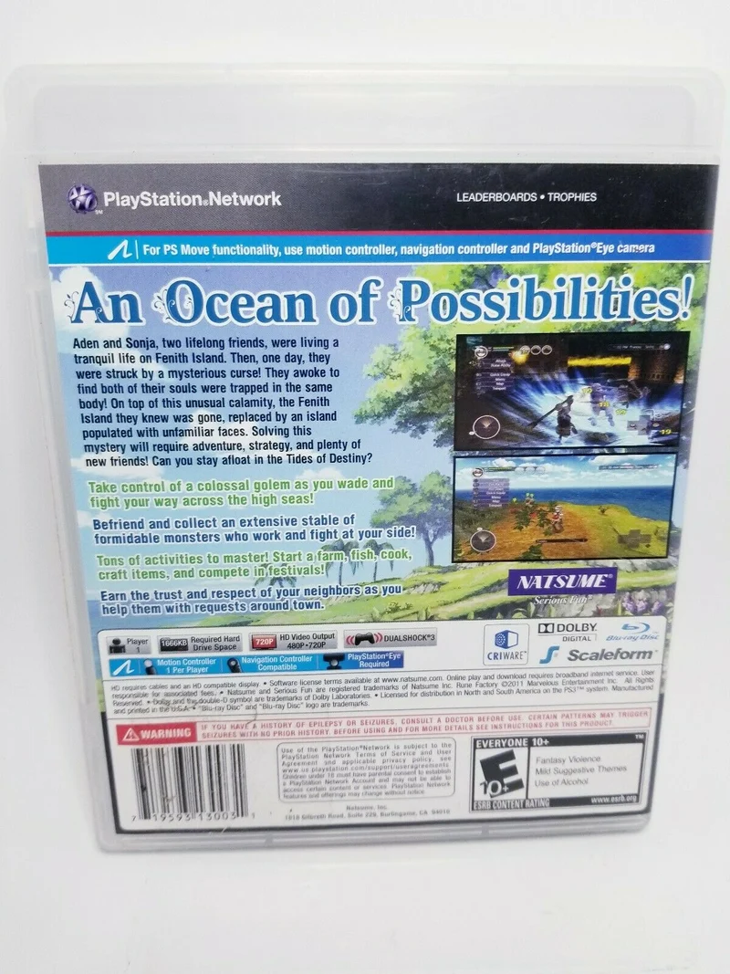 RUNE FACTORY TIDES OF DESTINY PLAYSTATION 3 EDIZIONE AMERICANA