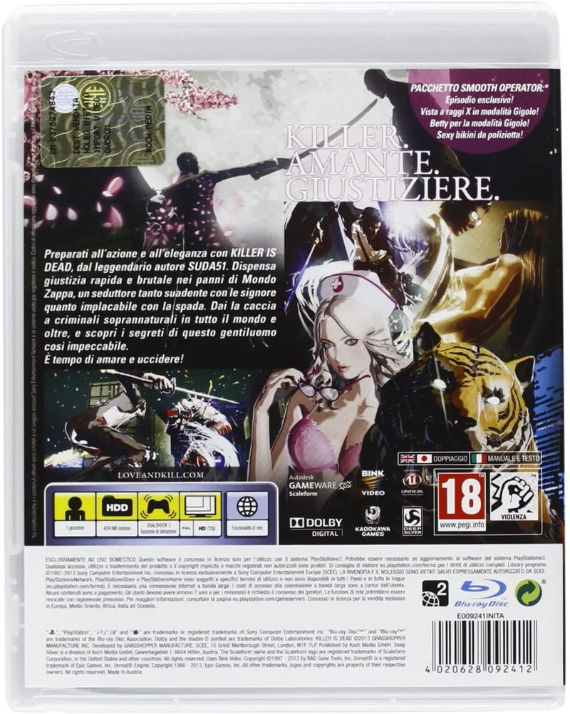 KILLER IS DEAD PLAYSTATION 3 EDIZIONE ITALIANA