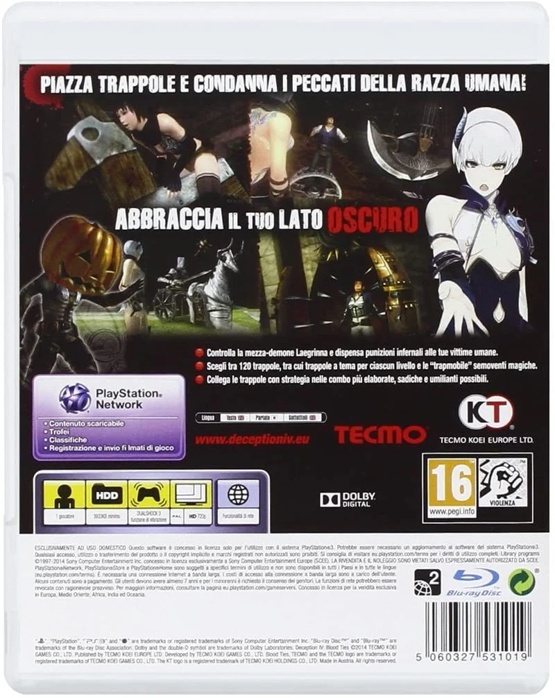 DECEPTION IV BLOOD TIES PLAYSTATION 3 EDIZIONE ITALIANA