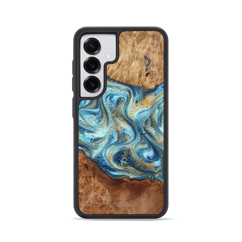 Galaxy S25 Wood Phone Case - Doug (Teal & Gold, 829410)
