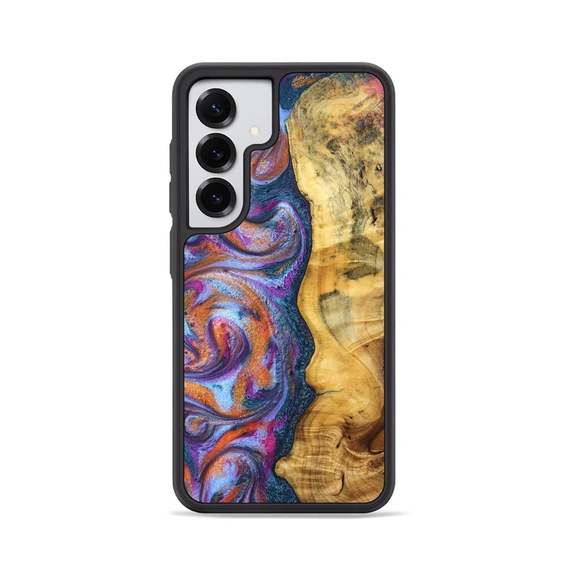Galaxy S25 Wood Phone Case - Tiara (Blue, 829402)