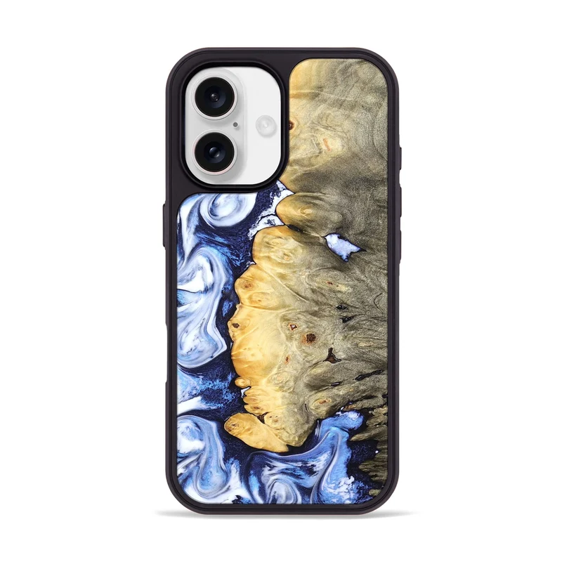 iPhone 17 Wood Phone Case - Terese (Blue, 829406)