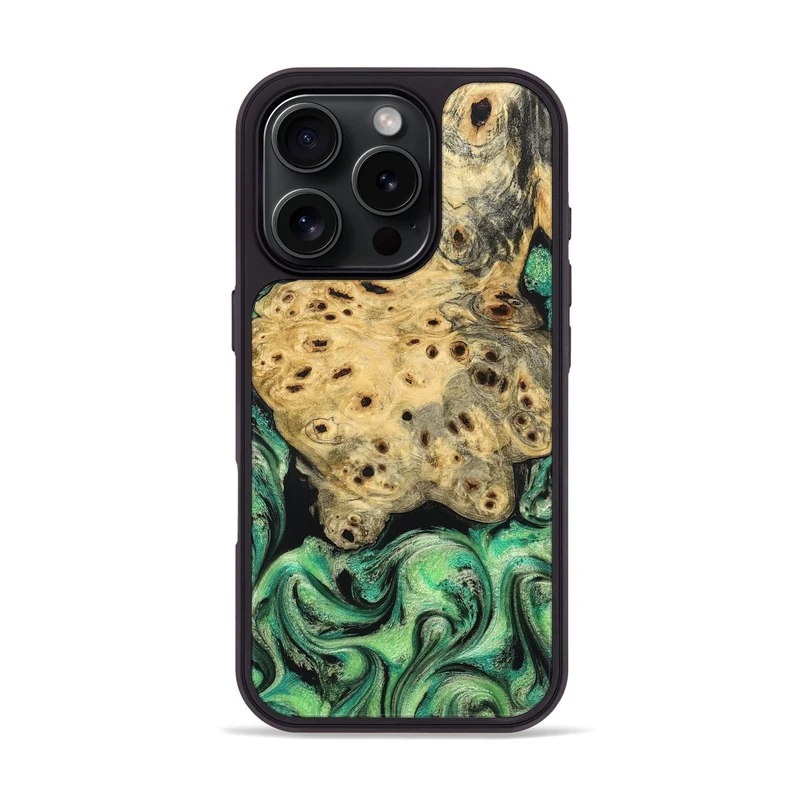 iPhone 16 Pro Wood Phone Case - Stella (Green, 829394)