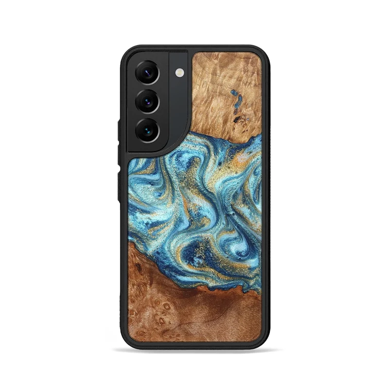 Galaxy S22 Wood Phone Case - Doug (Teal & Gold, 829410)