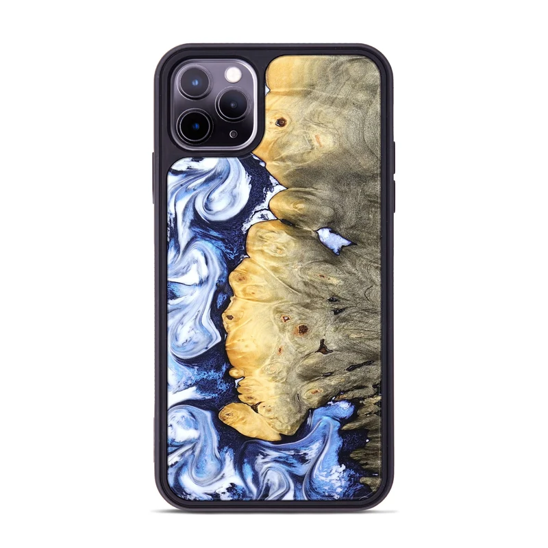 iPhone 11 Pro Max Wood Phone Case - Terese (Blue, 829406)
