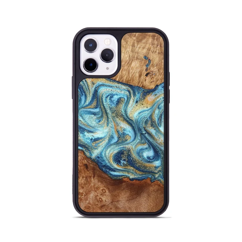 iPhone 11 Pro Wood Phone Case - Doug (Teal & Gold, 829410)