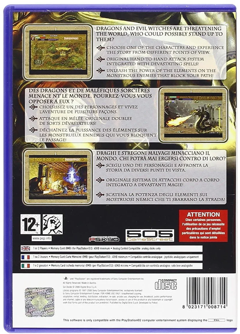 SOL DIVIDE PLAYSTATION 2 EDIZIONE ITALIANA
