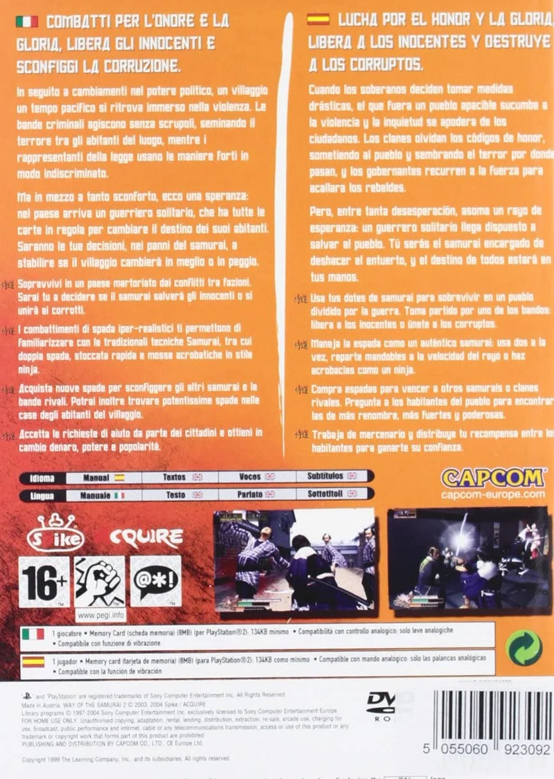 WAY OF THE SAMURAI 2 PLAYSTATION 2 EDIZIONE ITALIANA