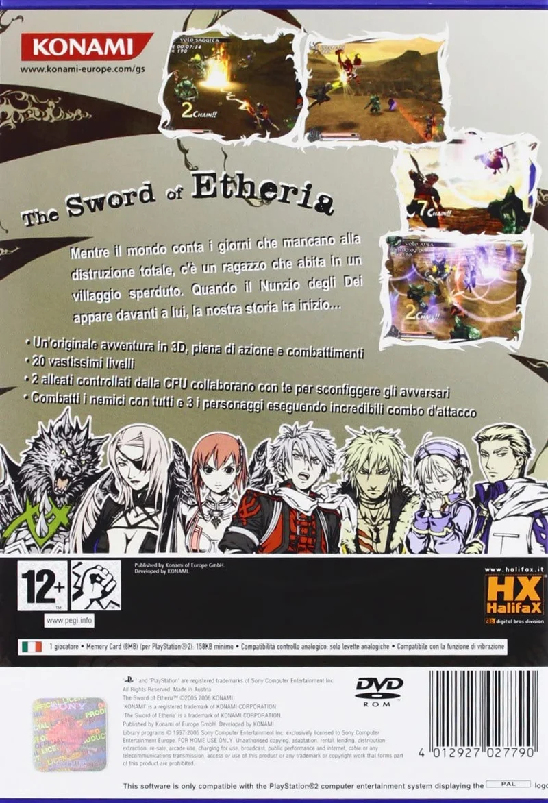 THE SWORD OF ETHERIA PLAYSTATION 2 EDIZIONE ITALIANA