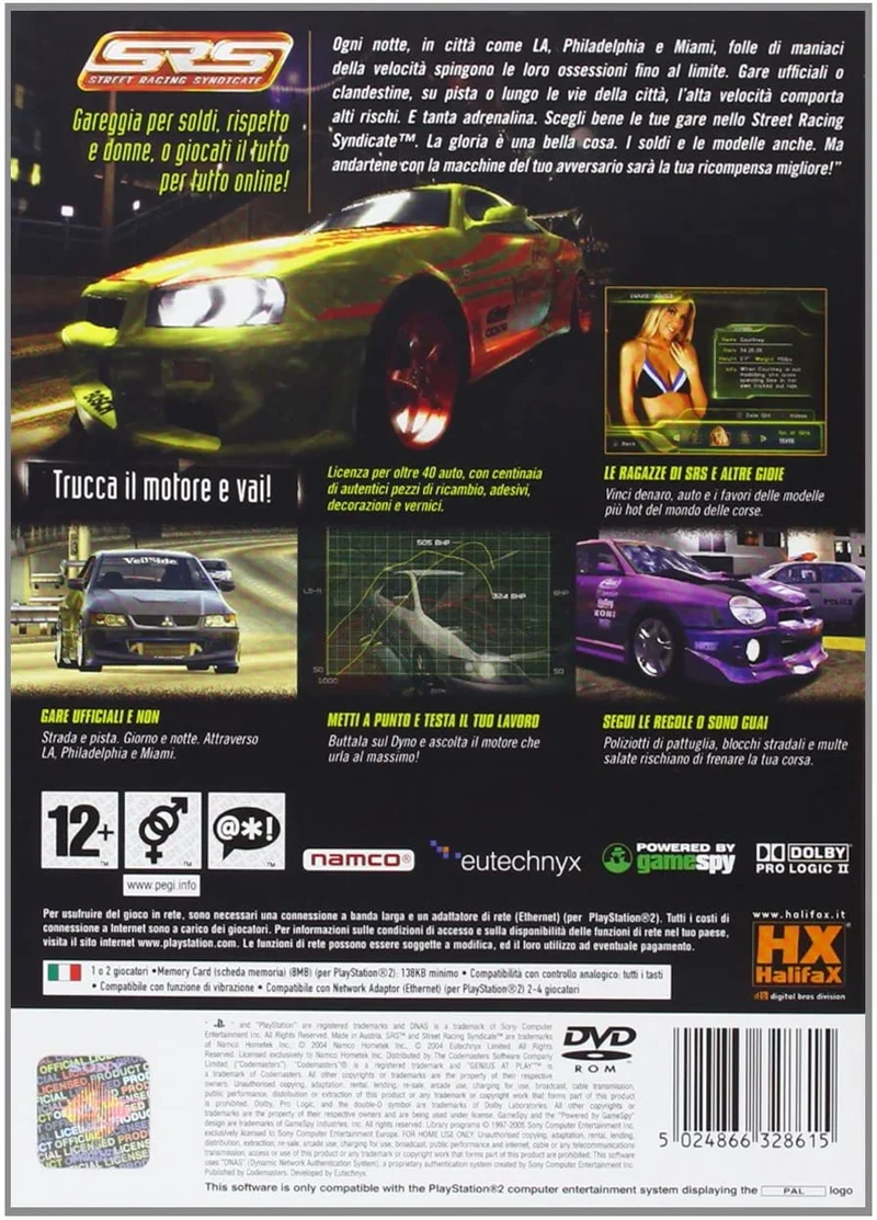 SRS STREET RACING SYNDICATE PLAYSTATION 2 EDIZIONE ITALIANA