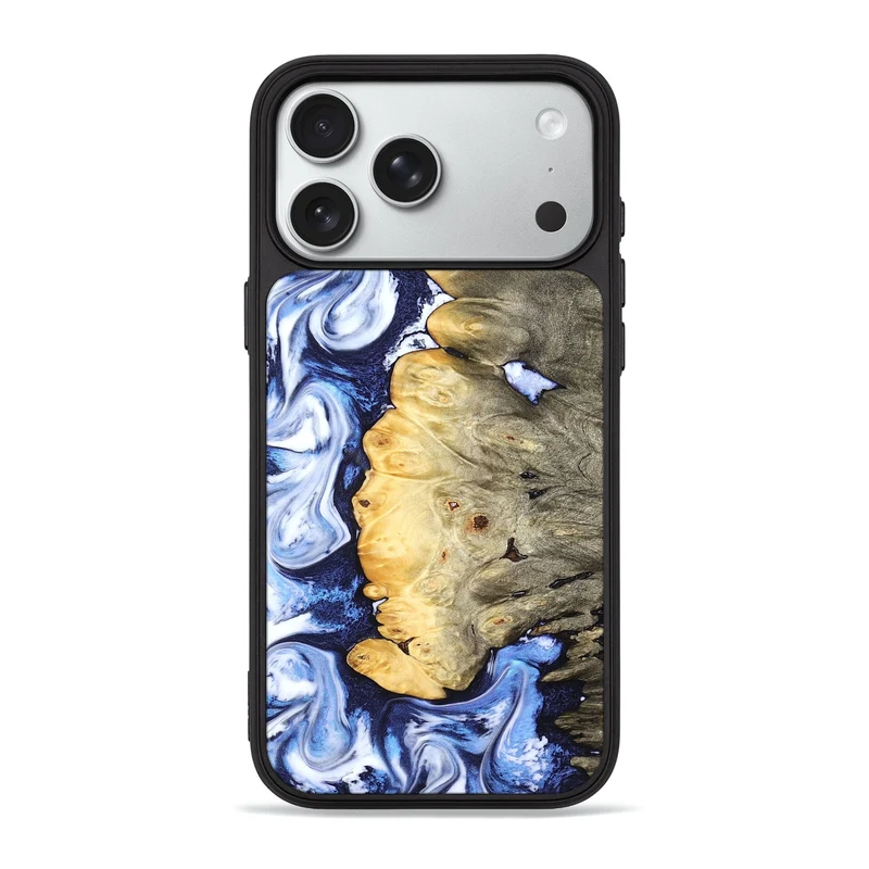 iPhone 18 Pro Max Wood Phone Case - Terese (Blue, 829406)