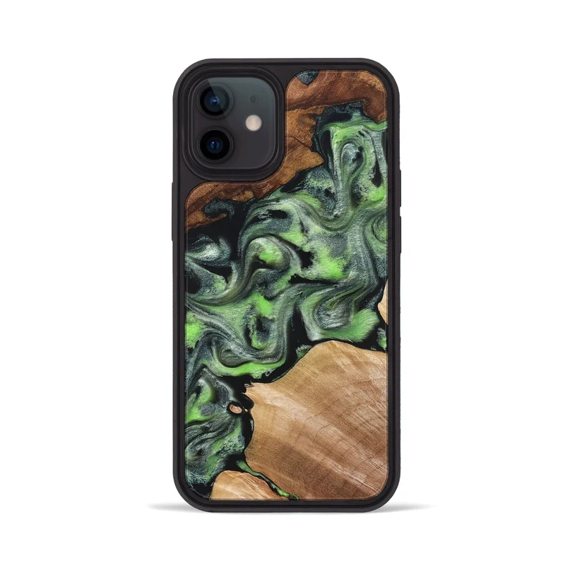 iPhone 12 Wood Phone Case - Roni (Green, 829396)