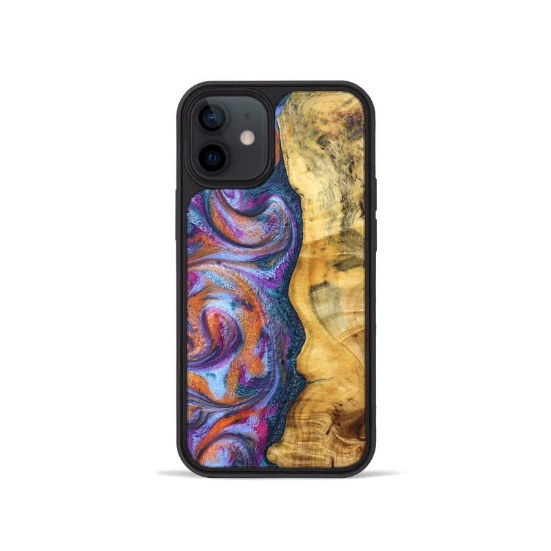 iPhone 12 mini Wood Phone Case - Tiara (Blue, 829402)