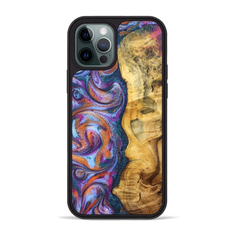 iPhone 12 Pro Max Wood Phone Case - Tiara (Blue, 829402)