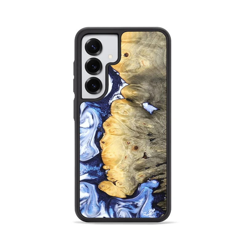 Galaxy S25 Wood Phone Case - Terese (Blue, 829406)