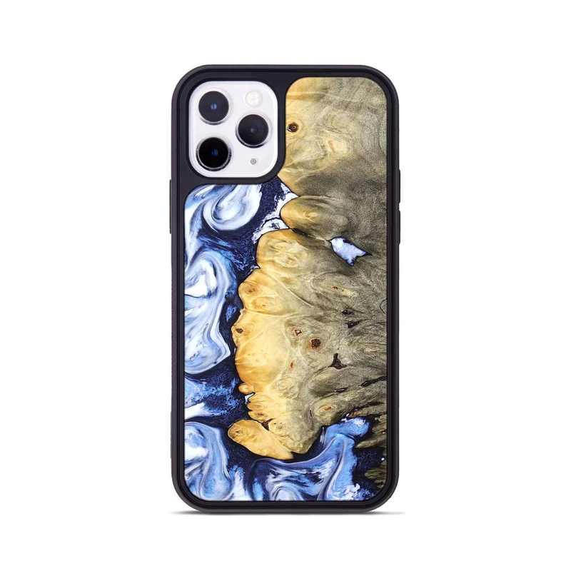 iPhone 11 Pro Wood Phone Case - Terese (Blue, 829406)