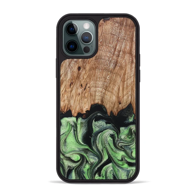 iPhone 12 Pro Max Wood Phone Case - Maximus (Green, 829389)