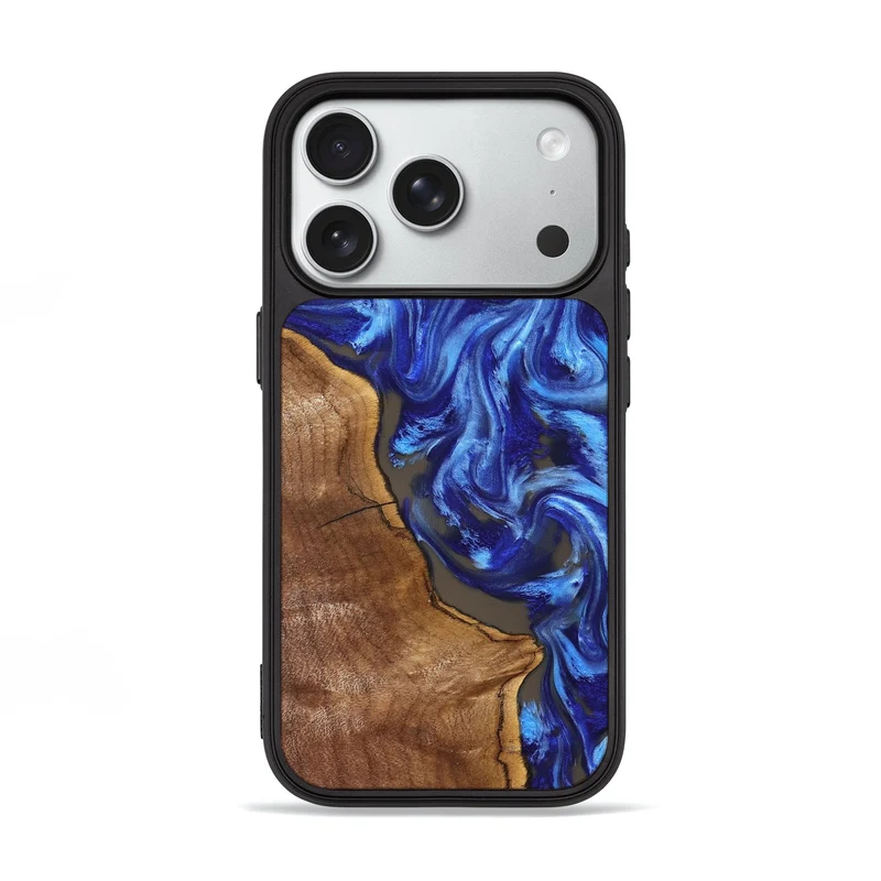 iPhone 18 Pro Wood Phone Case - Toby (Blue, 829401)