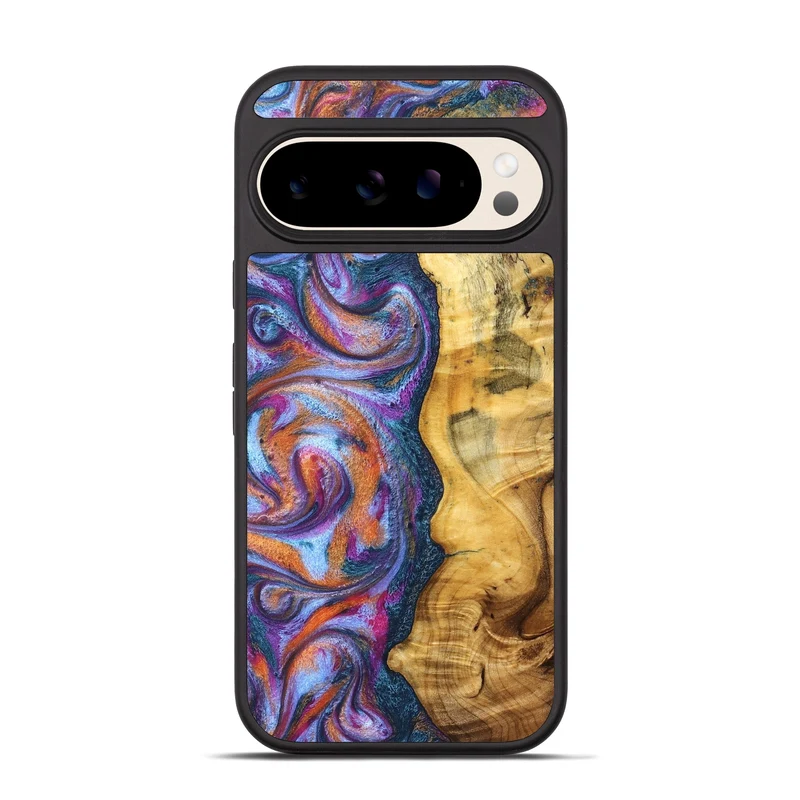 Pixel 10 Pro Wood Phone Case - Tiara (Blue, 829402)