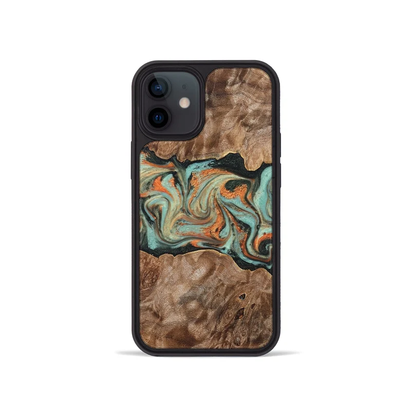 iPhone 12 mini Wood Phone Case - Brandyn (Green, 829395)