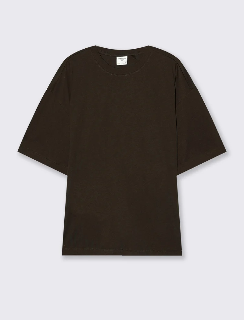 T-SHIRT BASIC IN COTONE BOXY FIT - Moro