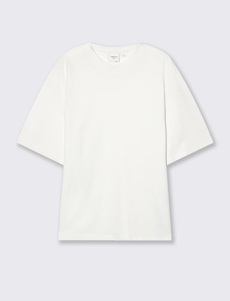 T-SHIRT BASIC IN COTONE BOXY FIT - Bianco