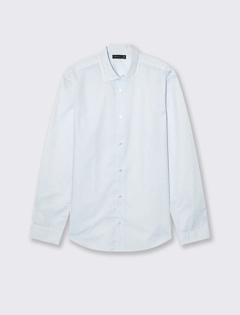 CAMICIA MICRO FANTASIA REGULAR FIT - Bianco