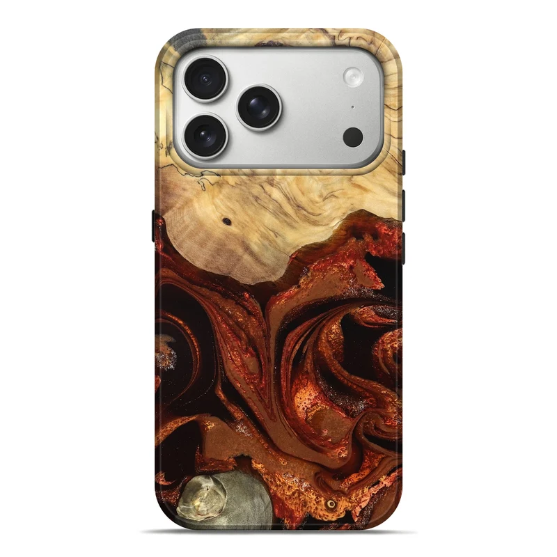 iPhone 17 Pro Max Wood Live Edge Phone Case - Jay (Red, 830249)