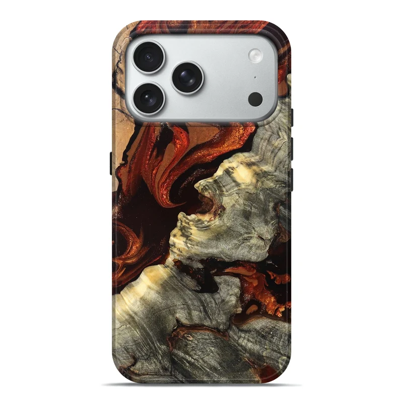 iPhone 18 Pro Max Wood Live Edge Phone Case - Johnnie (Red, 830248)