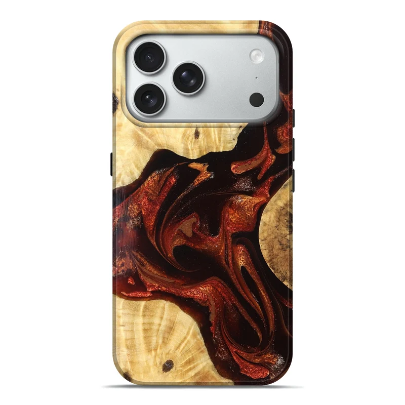 iPhone 18 Pro Max Wood Live Edge Phone Case - Sydney (Red, 830247)