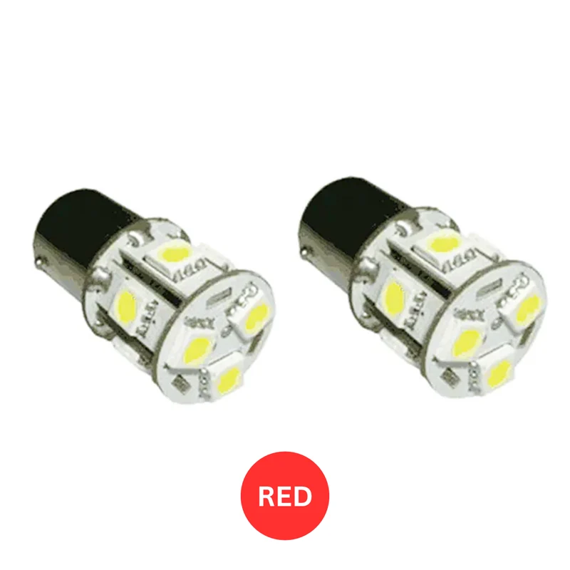 Lampadine LED rosse a contatto singolo 12V BA15s / P21W / N. 382
