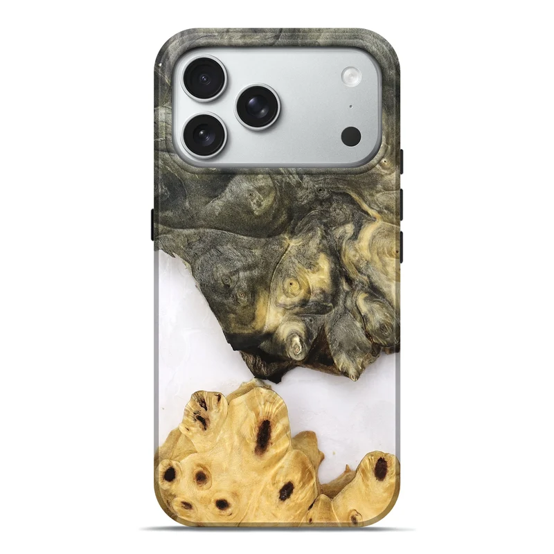 iPhone 18 Pro Max Wood Live Edge Phone Case - Clover (Clear, 830240)
