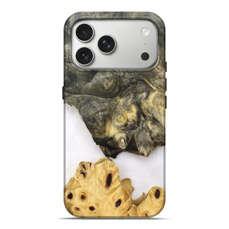 iPhone 17 Pro Max Wood Live Edge Phone Case - Clover (Clear, 830240)
