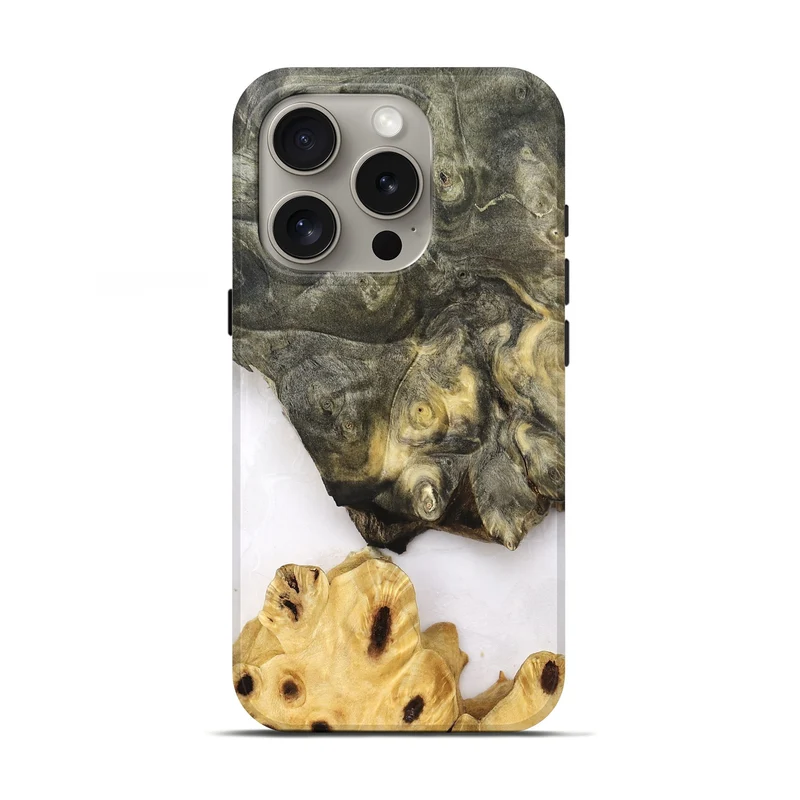 iPhone 16 Pro Wood Live Edge Phone Case - Clover (Clear, 830240)