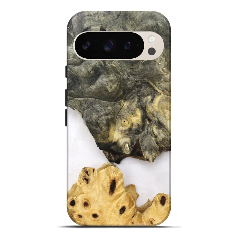 Pixel 9 Pro XL Wood Live Edge Phone Case - Clover (Clear, 830240)