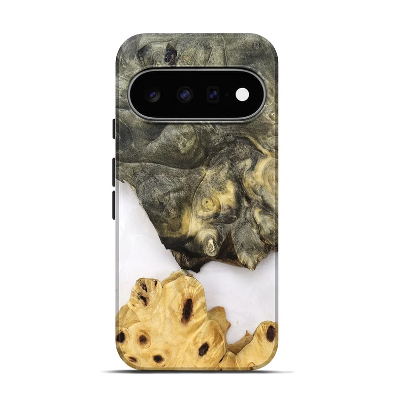 Pixel 11 Pro Wood Live Edge Phone Case - Clover (Clear, 830240)