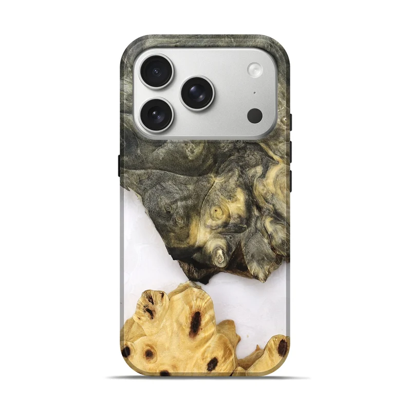 iPhone 17 Pro Wood Live Edge Phone Case - Clover (Clear, 830240)