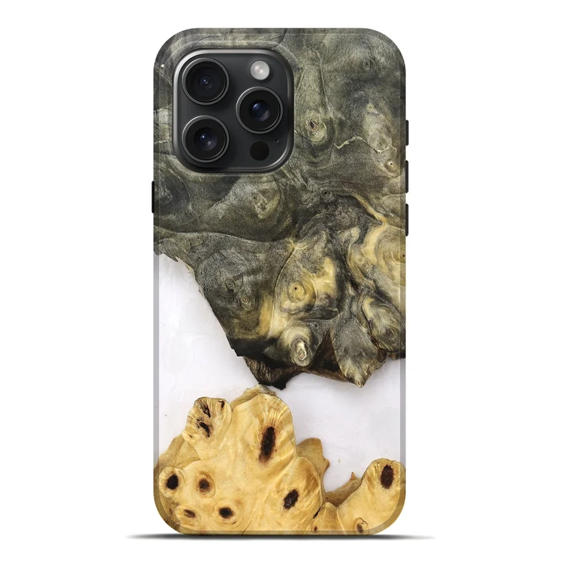 iPhone 16 Pro Max Wood Live Edge Phone Case - Clover (Clear, 830240)