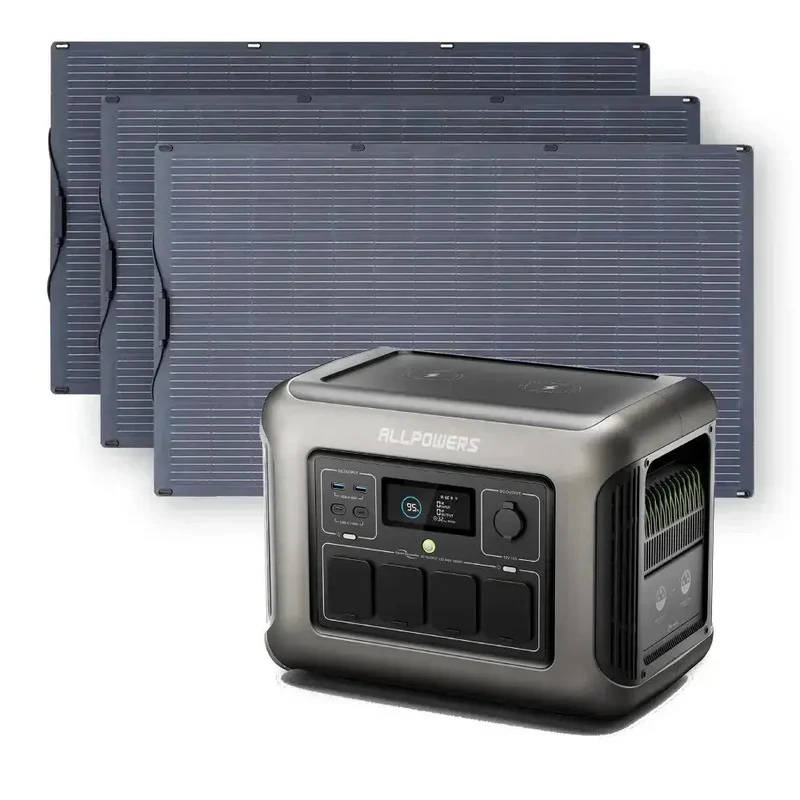 ALLPOWERS 1800W Générateur Solaire R1500 avec 3 pièces PV100W
